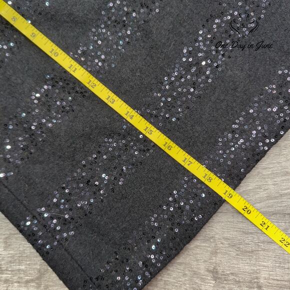 Loft Sequin Accent Wool Blend Mini Skirt Size 10 - Picture 4 of 5
